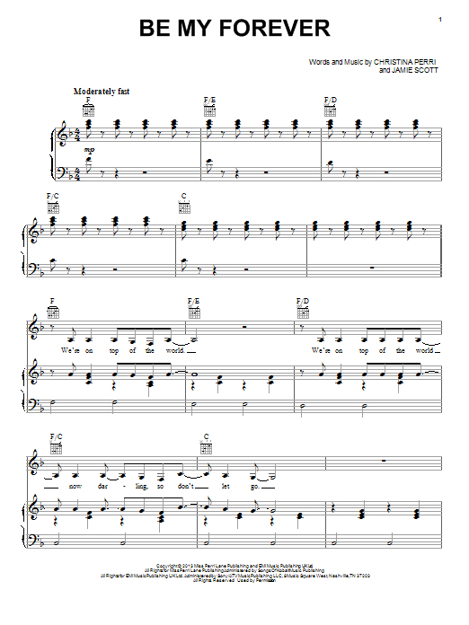 Christina Perri Be My Forever Sheet Music