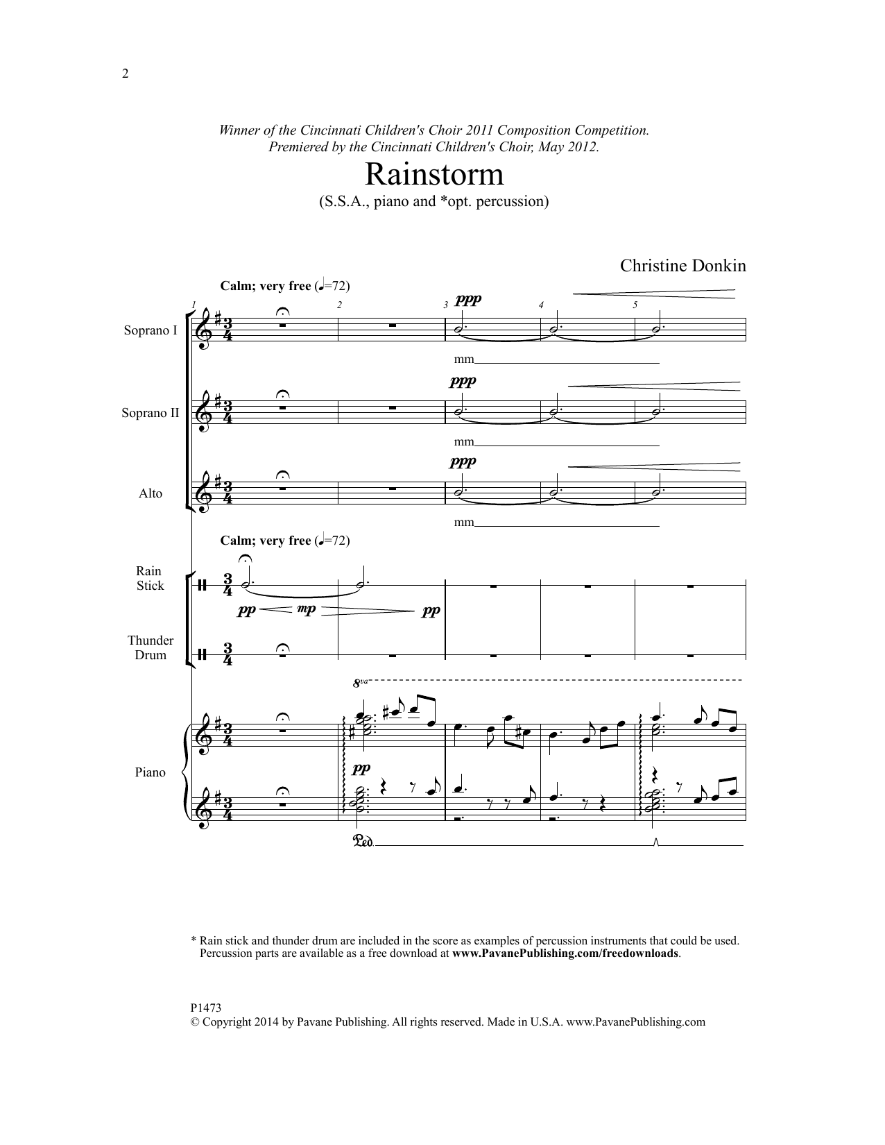 Christine Donkin Rainstorm Sheet Music