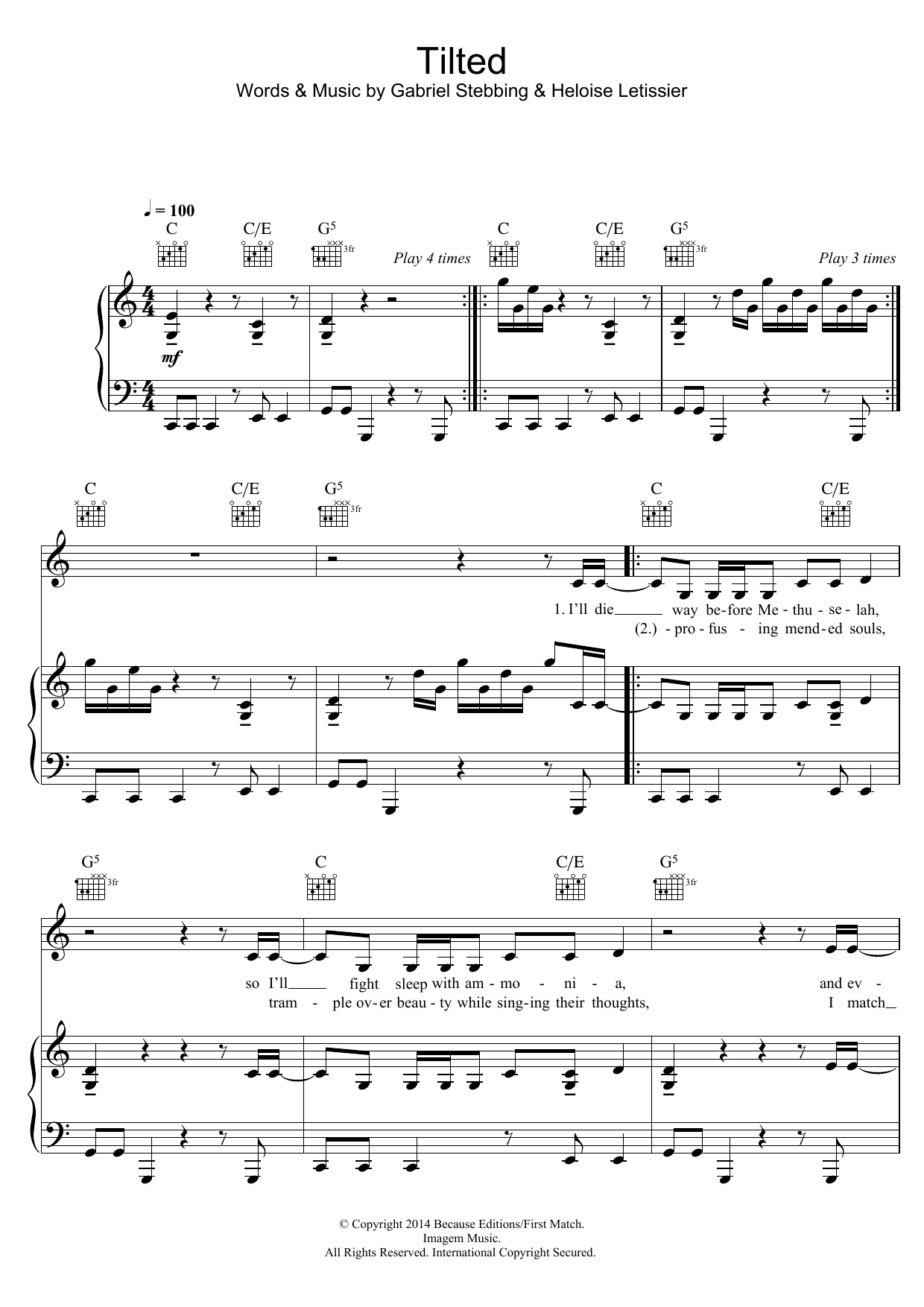Christine & The Queens Tilted Sheet Music
