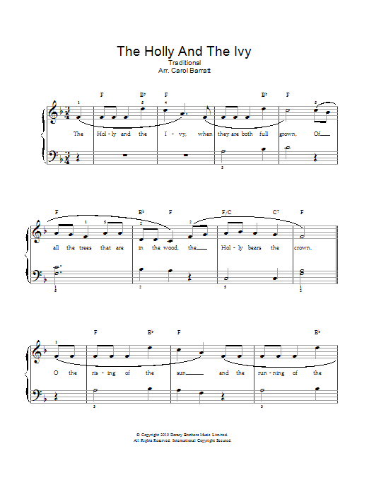 Christmas Carol The Holly And The Ivy Sheet Music