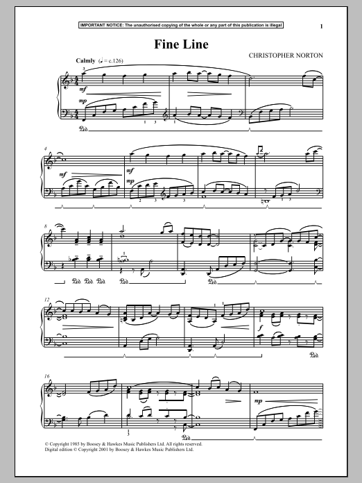 Christopher Norton Fine Line Sheet Music