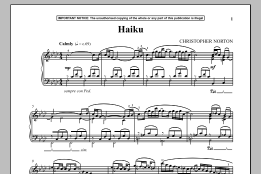 Christopher Norton Haiku Sheet Music