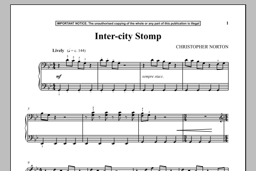 Christopher Norton Inter-City Stomp Sheet Music