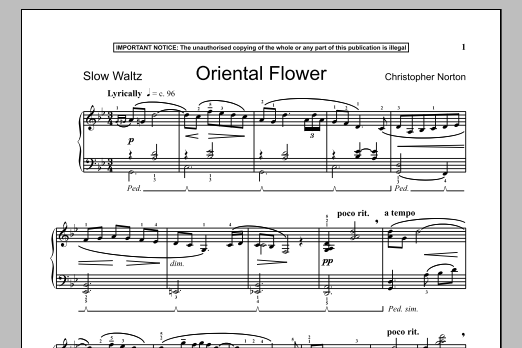 Christopher Norton Oriental Flower Sheet Music