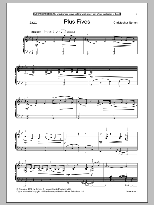 Christopher Norton Plus Fives Sheet Music