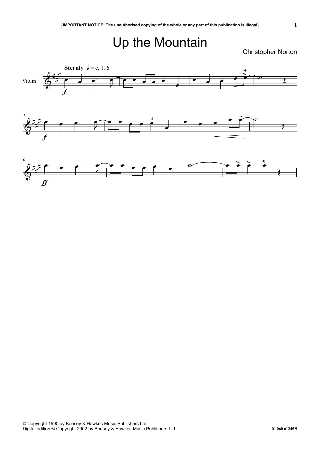 Christopher Norton Up The Mountain Sheet Music