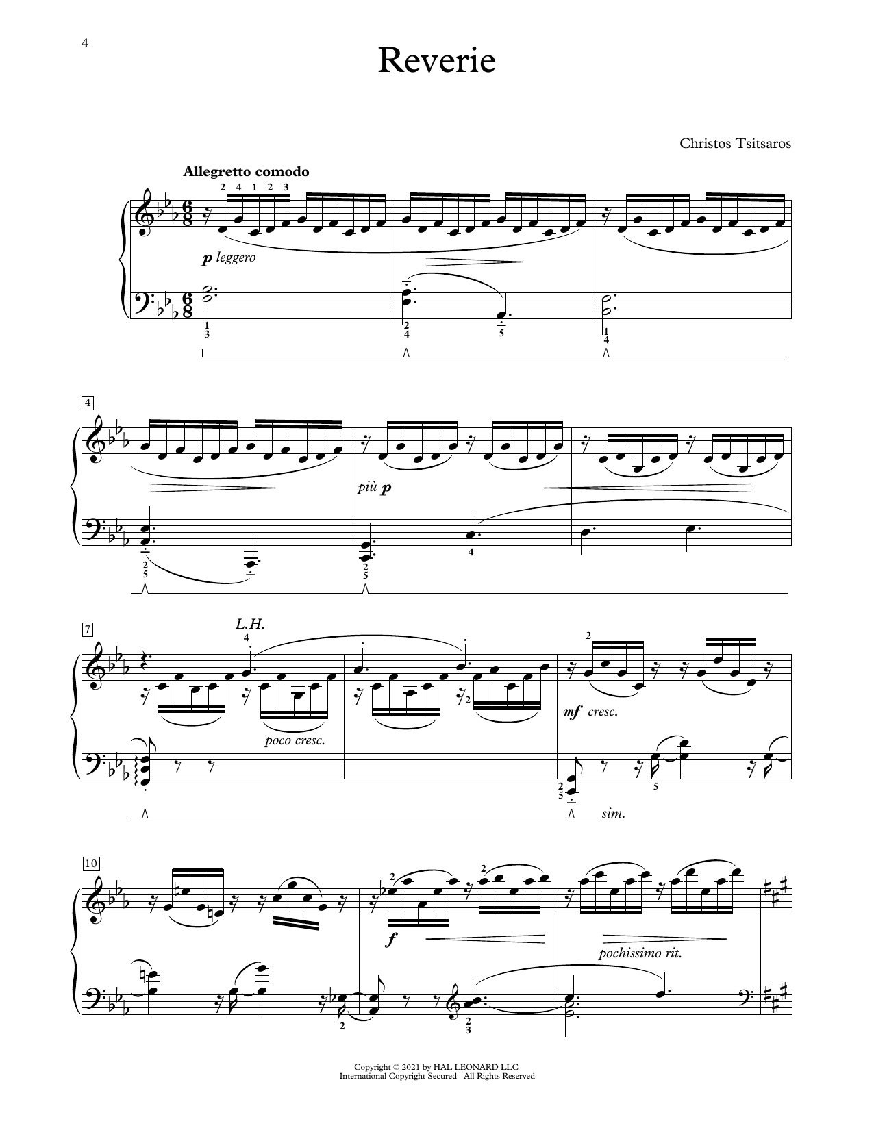 Christos Tsitsaros Reverie Sheet Music