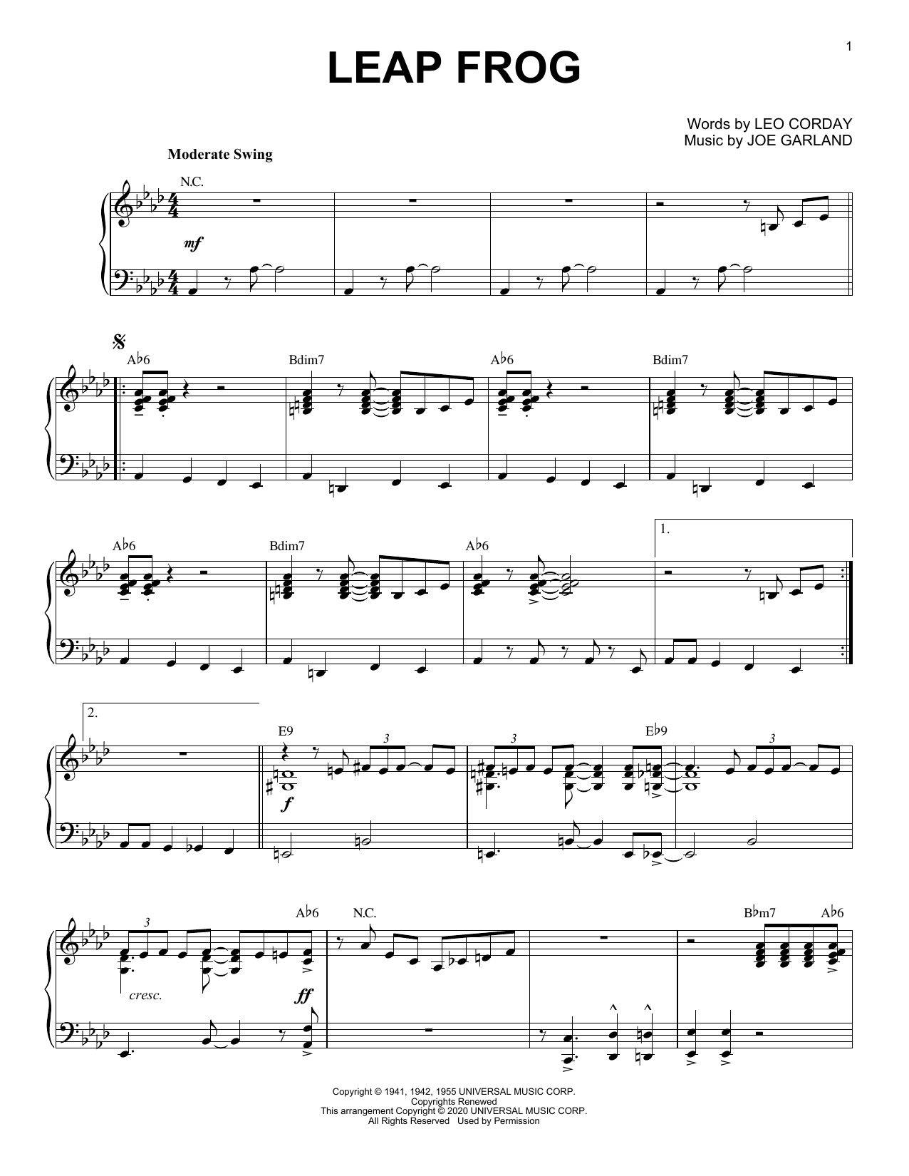 Chuck Alaimo Quartet Leap Frog [Jazz version] (arr. Brent Edstrom) Sheet Music