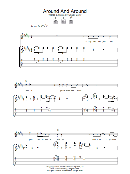 Chuck Berry Around And Around Sheet Music