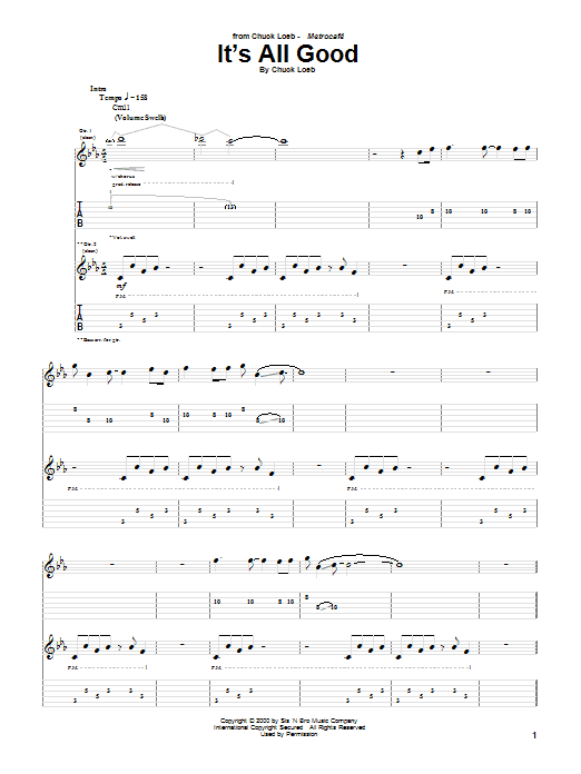 Chuck Loeb It's All Good Sheet Music