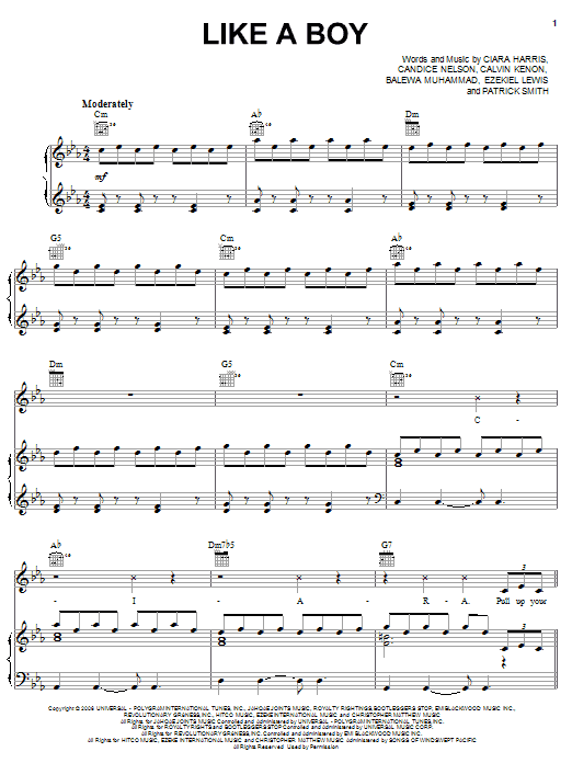 Ciara Like A Boy Sheet Music