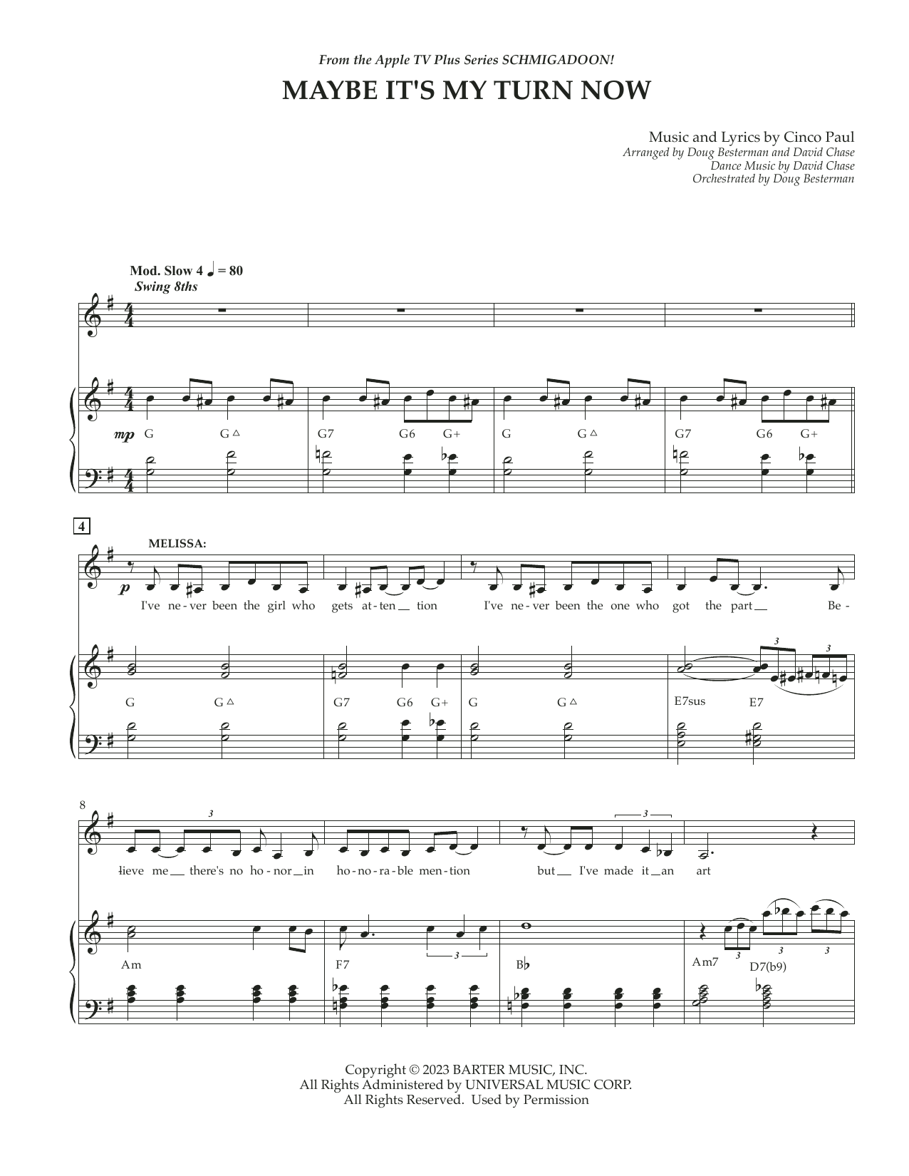 Cinco Paul Maybe It's My Turn Now (from Schmigadoon! Season 2) Sheet Music