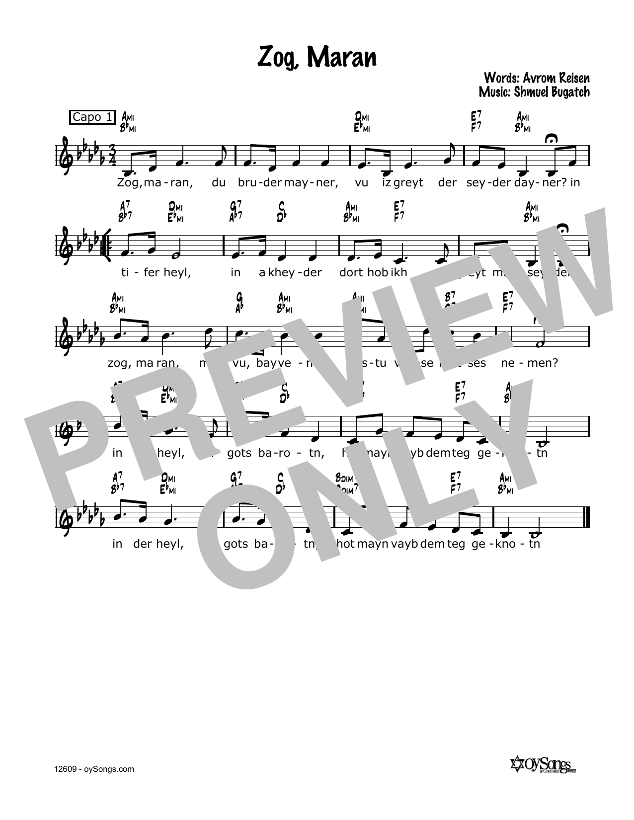 Cindy Paley Zog, Maran Sheet Music