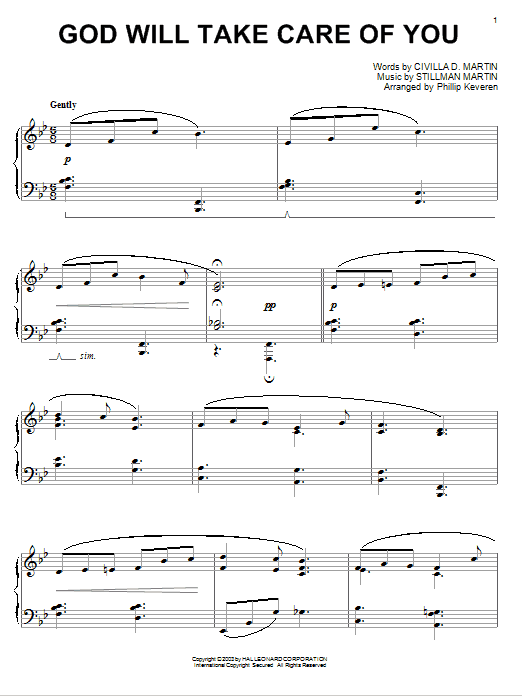 Civilla D. Martin God Will Take Care Of You (arr. Phillip Keveren) Sheet Music