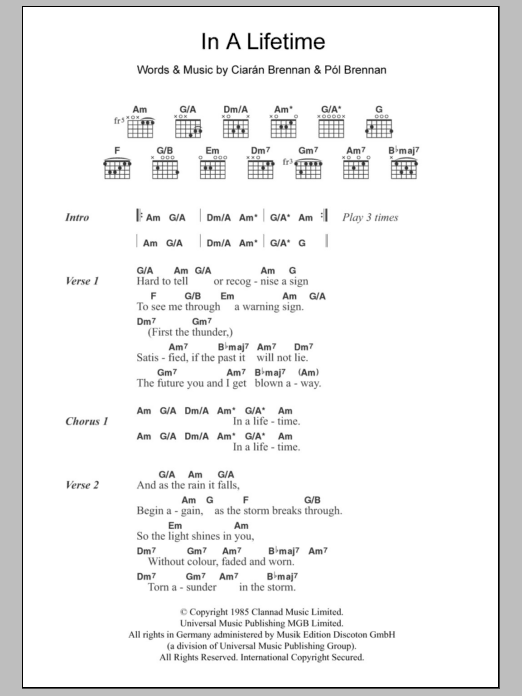Clannad In A Lifetime Sheet Music