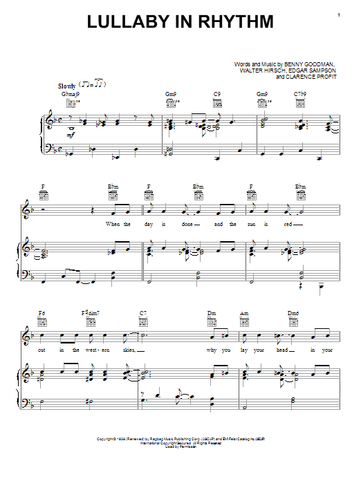 Clarence Profit Lullaby In Rhythm Sheet Music