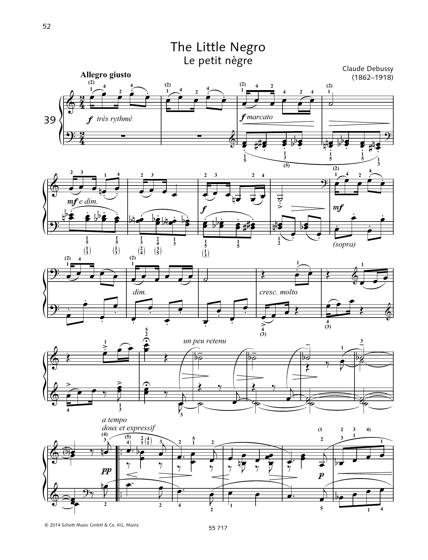 Claude Debussy The Little Negro Sheet Music