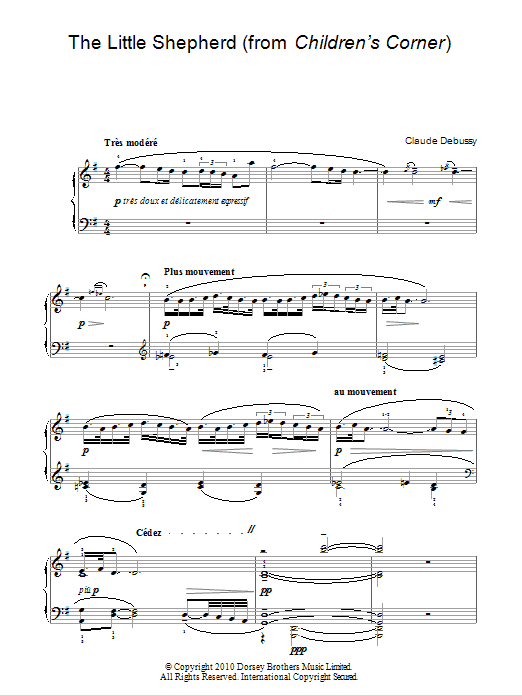 Claude Debussy The Little Shepherd (from Children's Corner) Sheet Music