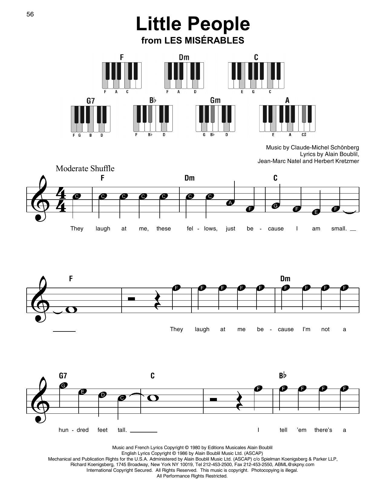 Claude-Michel Schonberg Little People Sheet Music