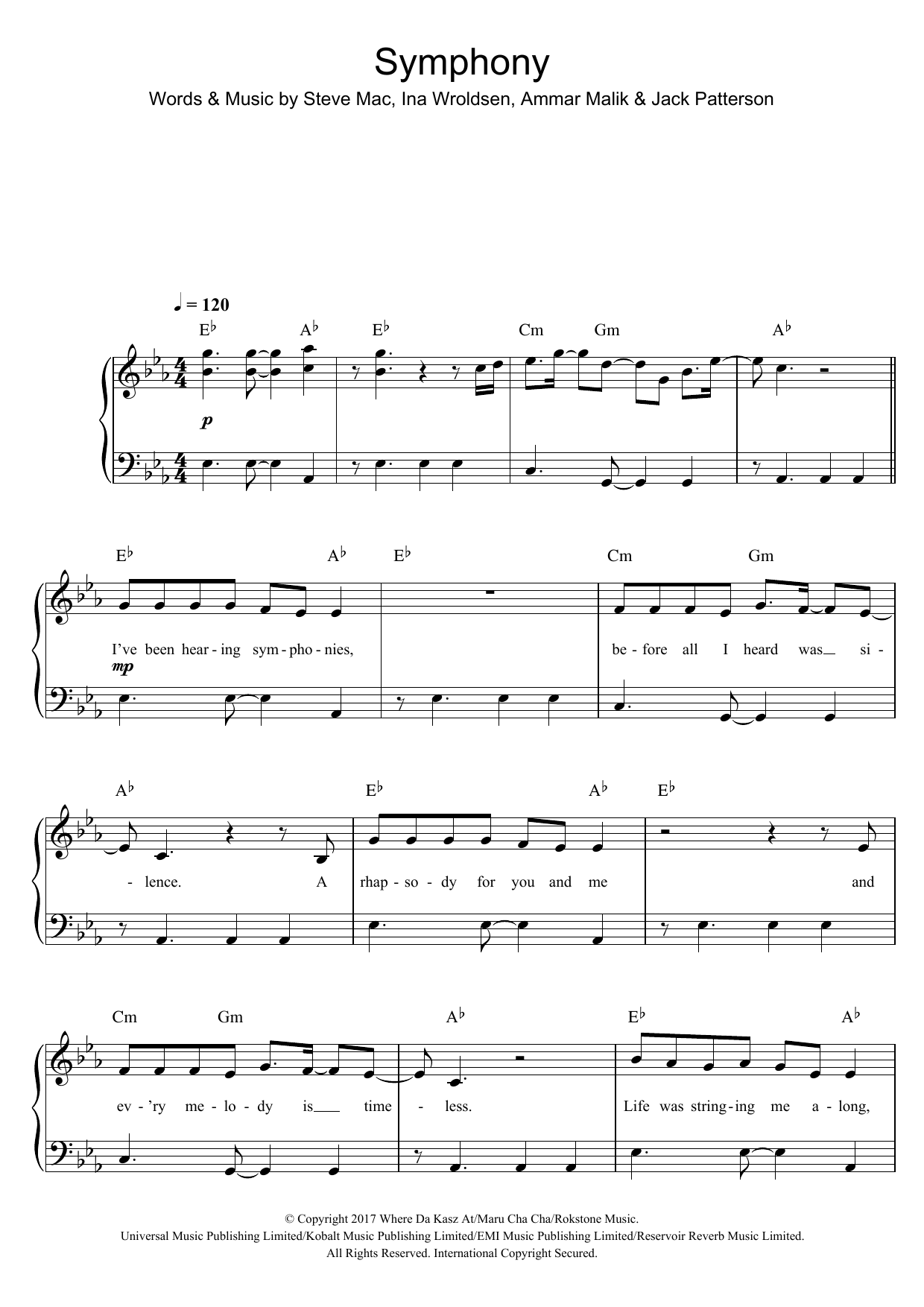Clean Bandit Symphony (feat. Louisa Johnson) Sheet Music