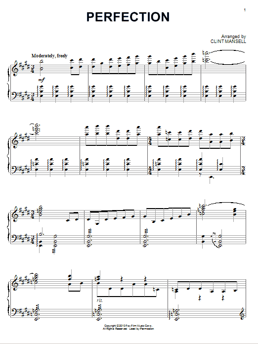 Clint Mansell Perfection (from Black Swan) Sheet Music