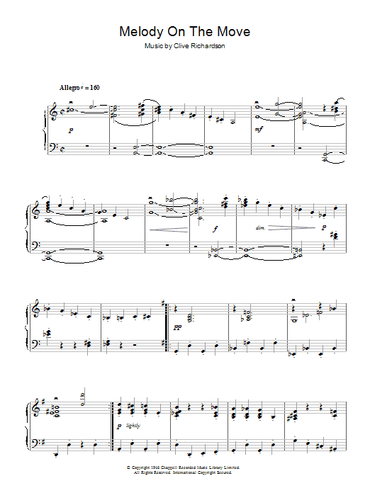 Clive Richardson Melody On The Move Sheet Music