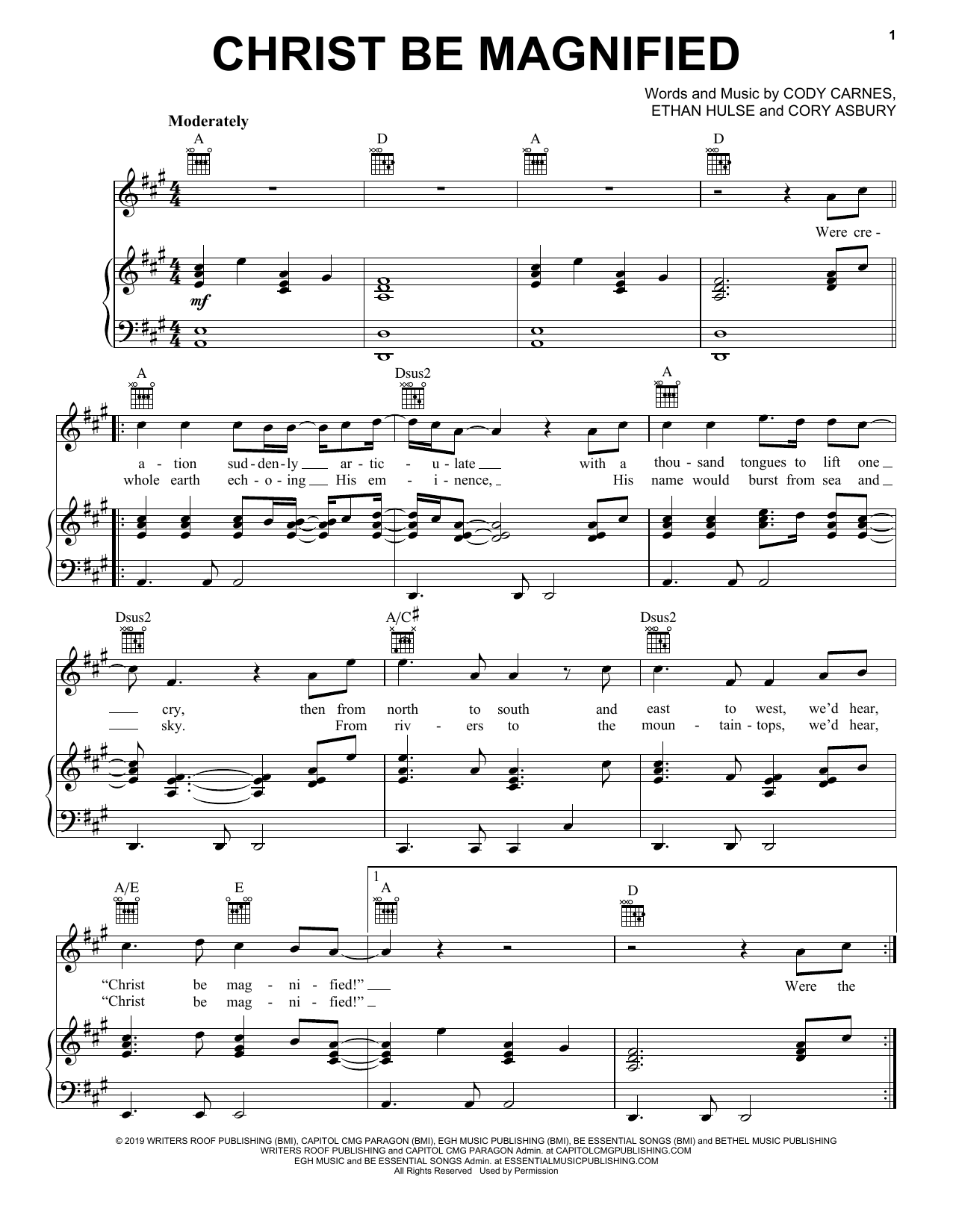 Cody Carnes Christ Be Magnified Sheet Music
