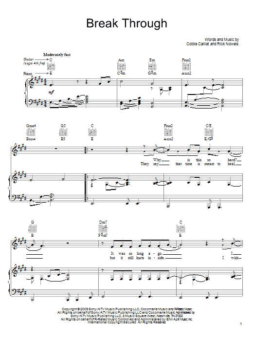 Colbie Caillat Break Through Sheet Music