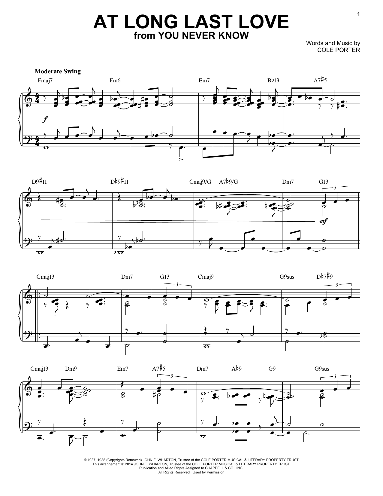 Cole Porter At Long Last Love [Jazz version] (arr. Brent Edstrom) Sheet Music