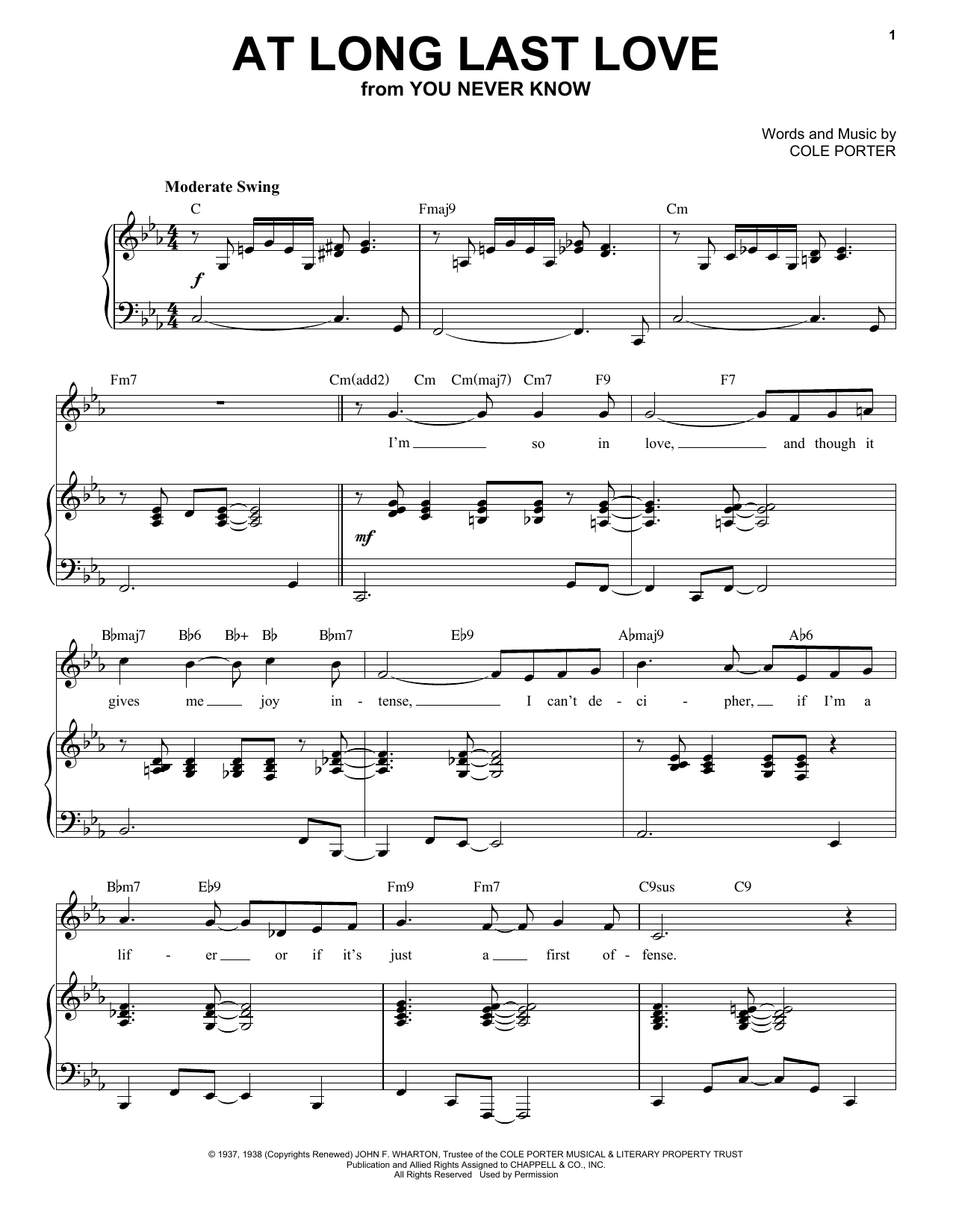 Cole Porter At Long Last Love [Jazz version] (from You Never Know) (arr. Brent Edstrom) Sheet Music