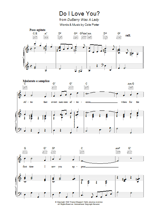 Cole Porter Do I Love You? Sheet Music