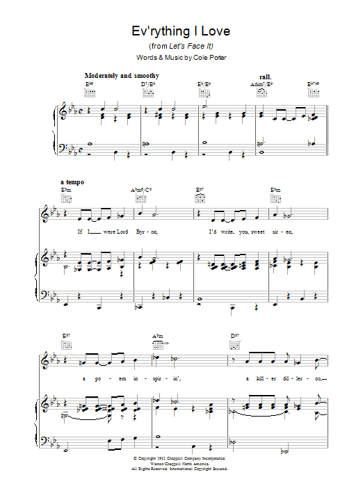 Cole Porter Ev'rything I Love Sheet Music