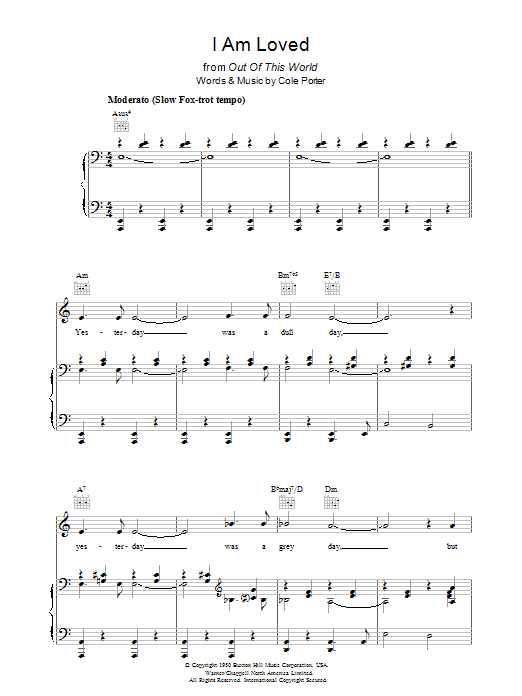Cole Porter I Am Loved Sheet Music