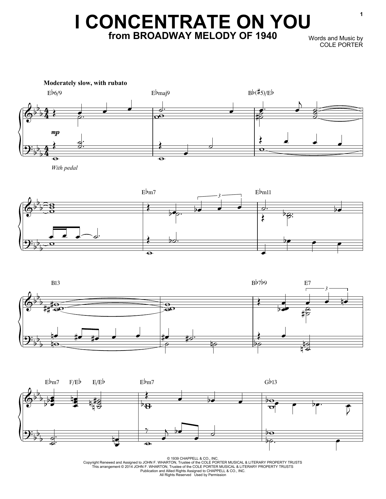 Cole Porter I Concentrate On You [Jazz version] (arr. Brent Edstrom) Sheet Music