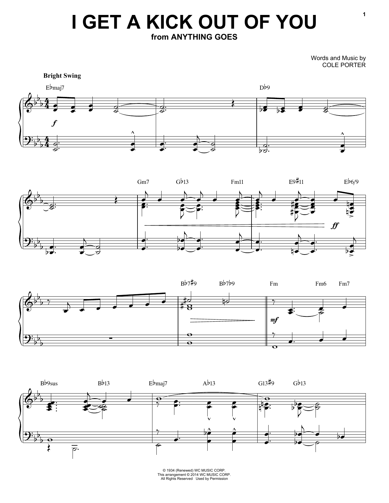 Cole Porter I Get A Kick Out Of You [Jazz version] (arr. Brent Edstrom) Sheet Music