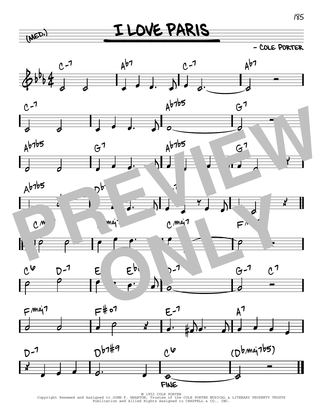 Cole Porter I Love Paris [Reharmonized version] (arr. Jack Grassel) Sheet Music