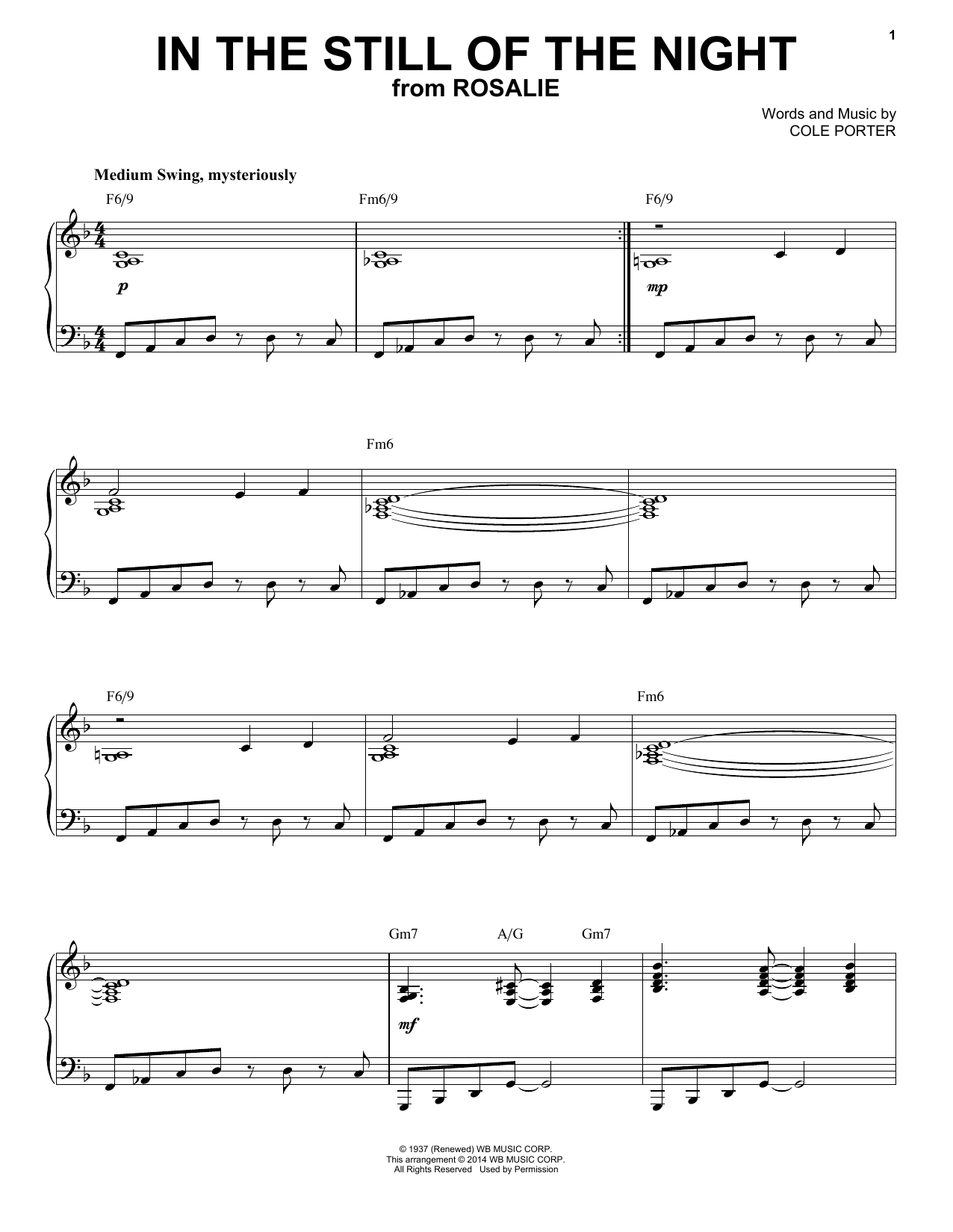 Cole Porter In The Still Of The Night [Jazz version] (arr. Brent Edstrom) Sheet Music