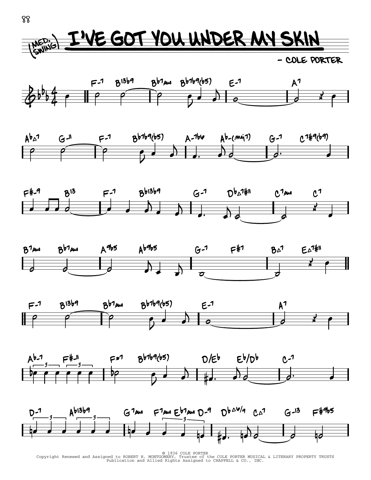Cole Porter I've Got You Under My Skin (arr. David Hazeltine) Sheet Music