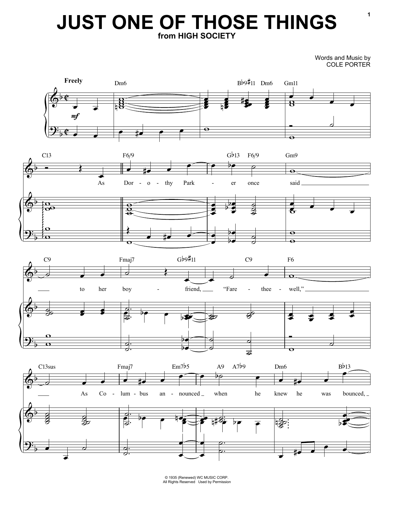 Cole Porter Just One Of Those Things [Jazz version] (from High Society) (arr. Brent Edstrom) Sheet Music