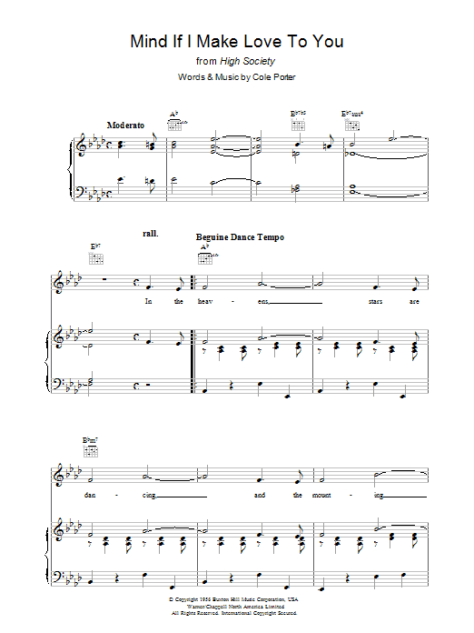Cole Porter Mind If I Make Love To You? Sheet Music