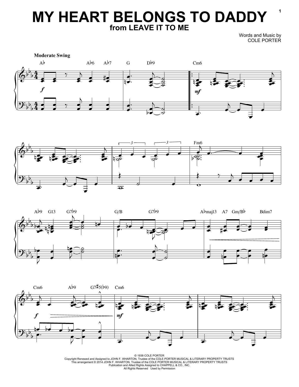 Cole Porter My Heart Belongs To Daddy [Jazz version] (arr. Brent Edstrom) Sheet Music