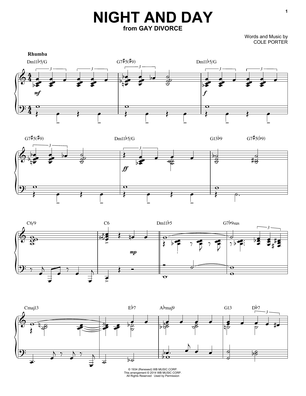 Cole Porter Night And Day [Jazz version] (arr. Brent Edstrom) Sheet Music