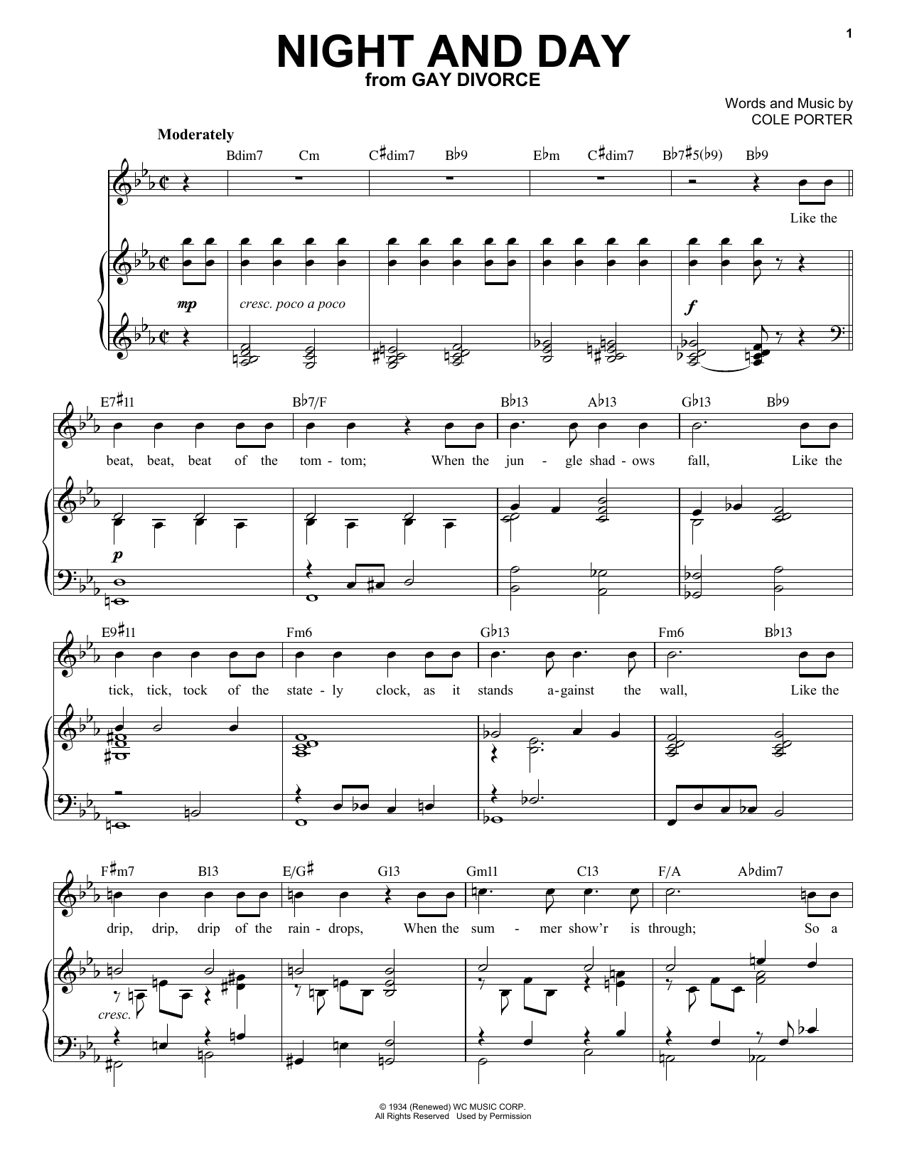Cole Porter Night And Day [Jazz version] (from Gay Divorce) (arr. Brent Edstrom) Sheet Music