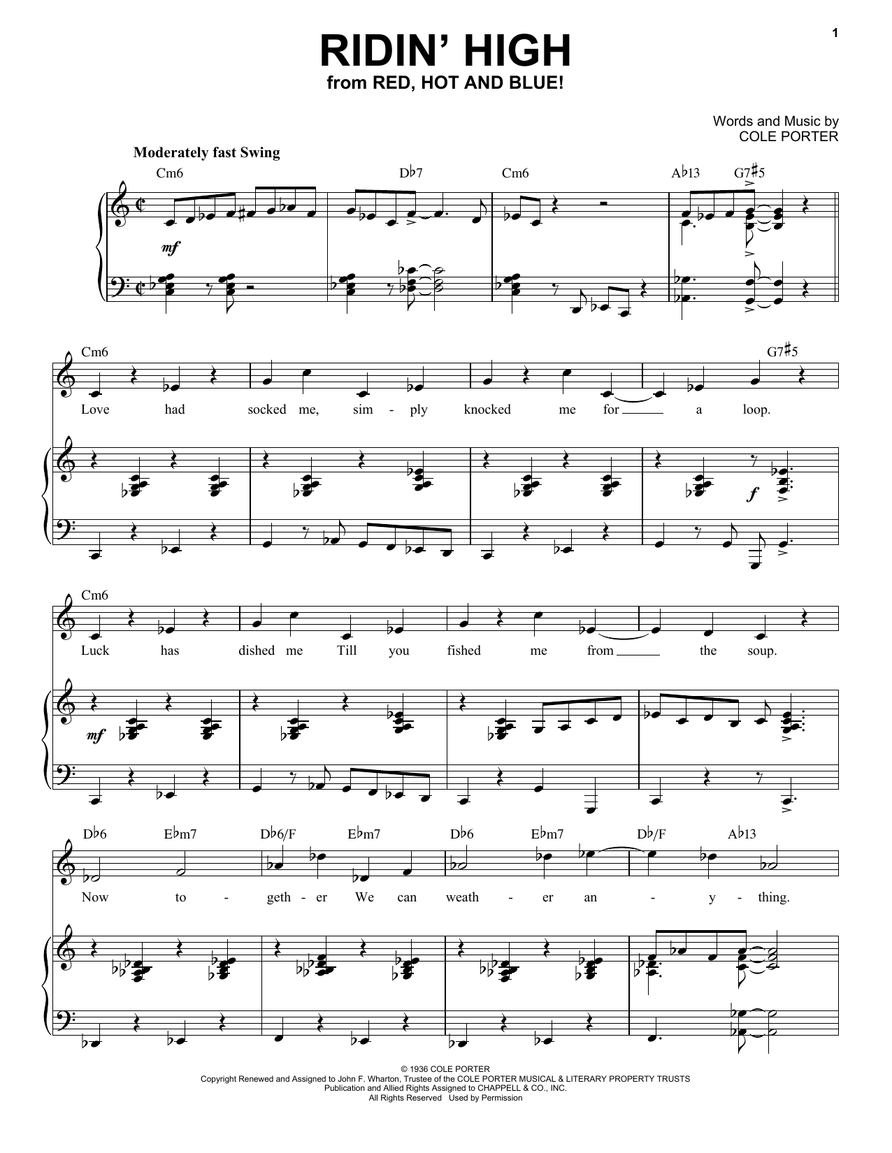 Cole Porter Ridin' High [Jazz version] (from Red, Hot And Blue!) (arr. Brent Edstrom) Sheet Music