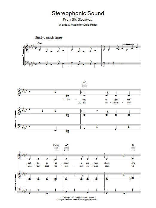 Cole Porter Stereophonic Sound Sheet Music