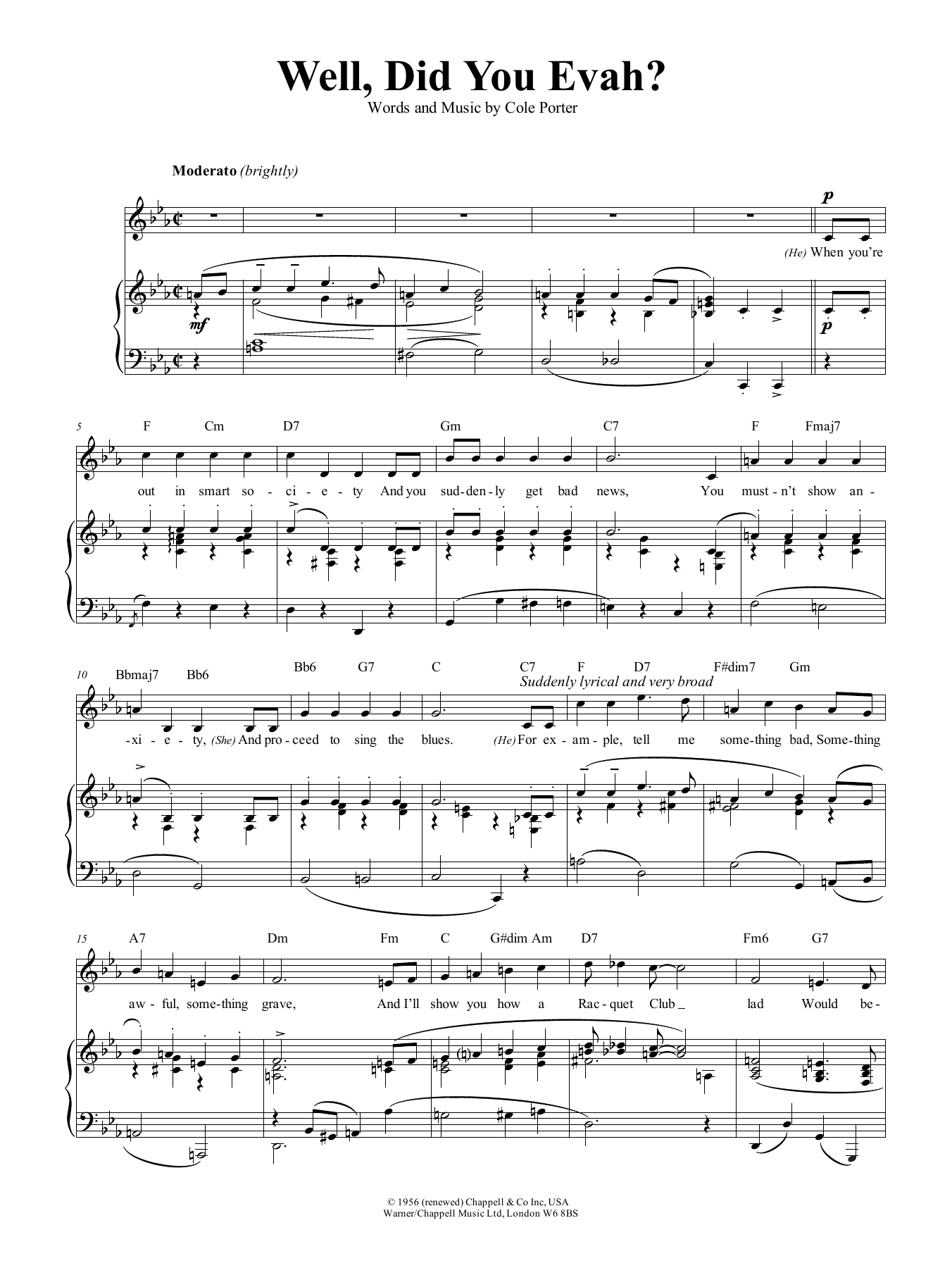Cole Porter Well, Did You Evah Sheet Music