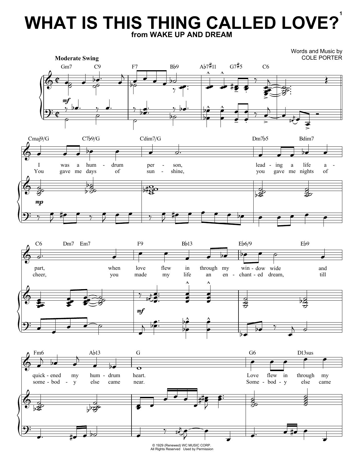 Cole Porter What Is This Thing Called Love? [Jazz version] (from Wake Up And Dream) (arr. Br Sheet Music