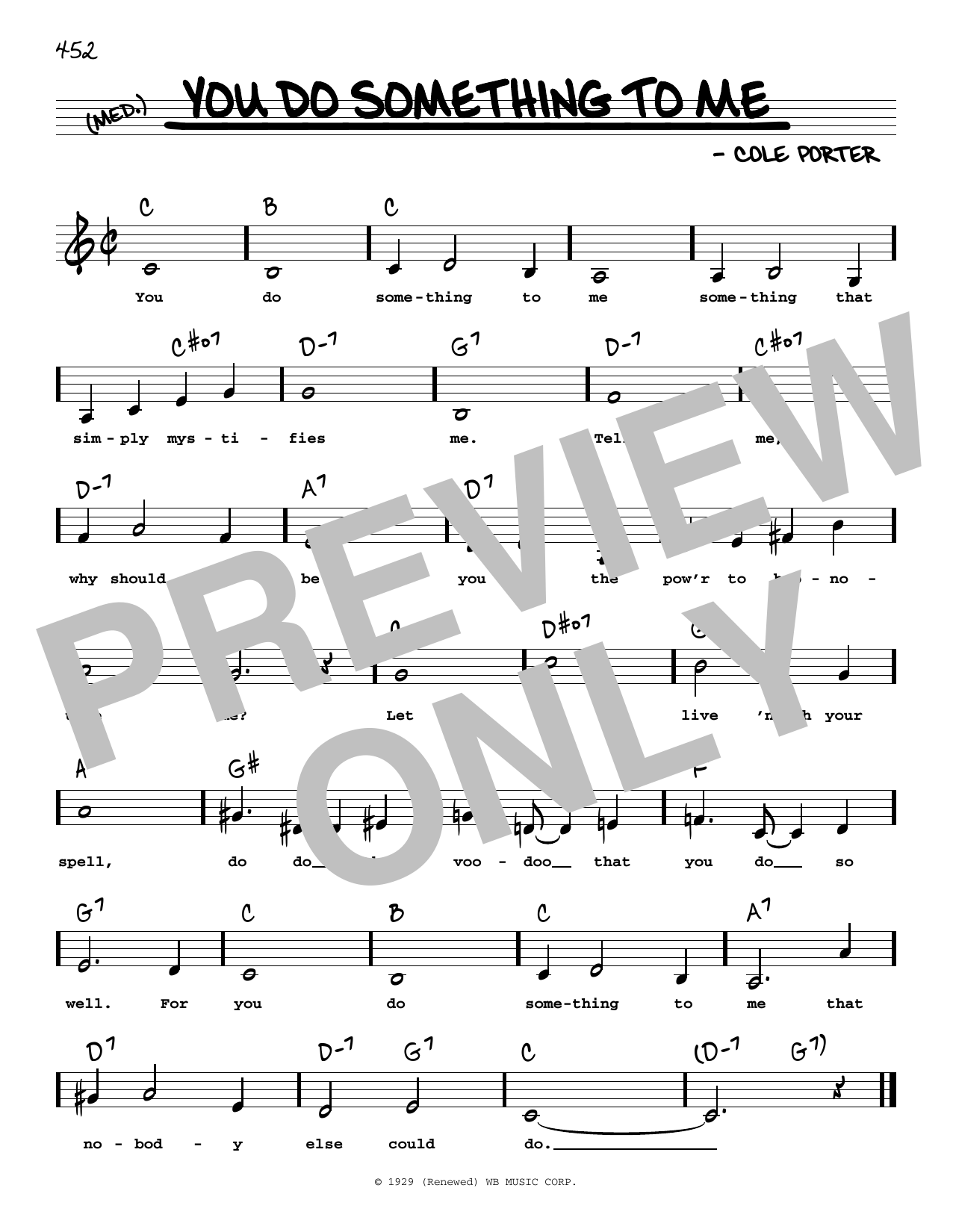 Cole Porter You Do Something To Me (Low Voice) Sheet Music