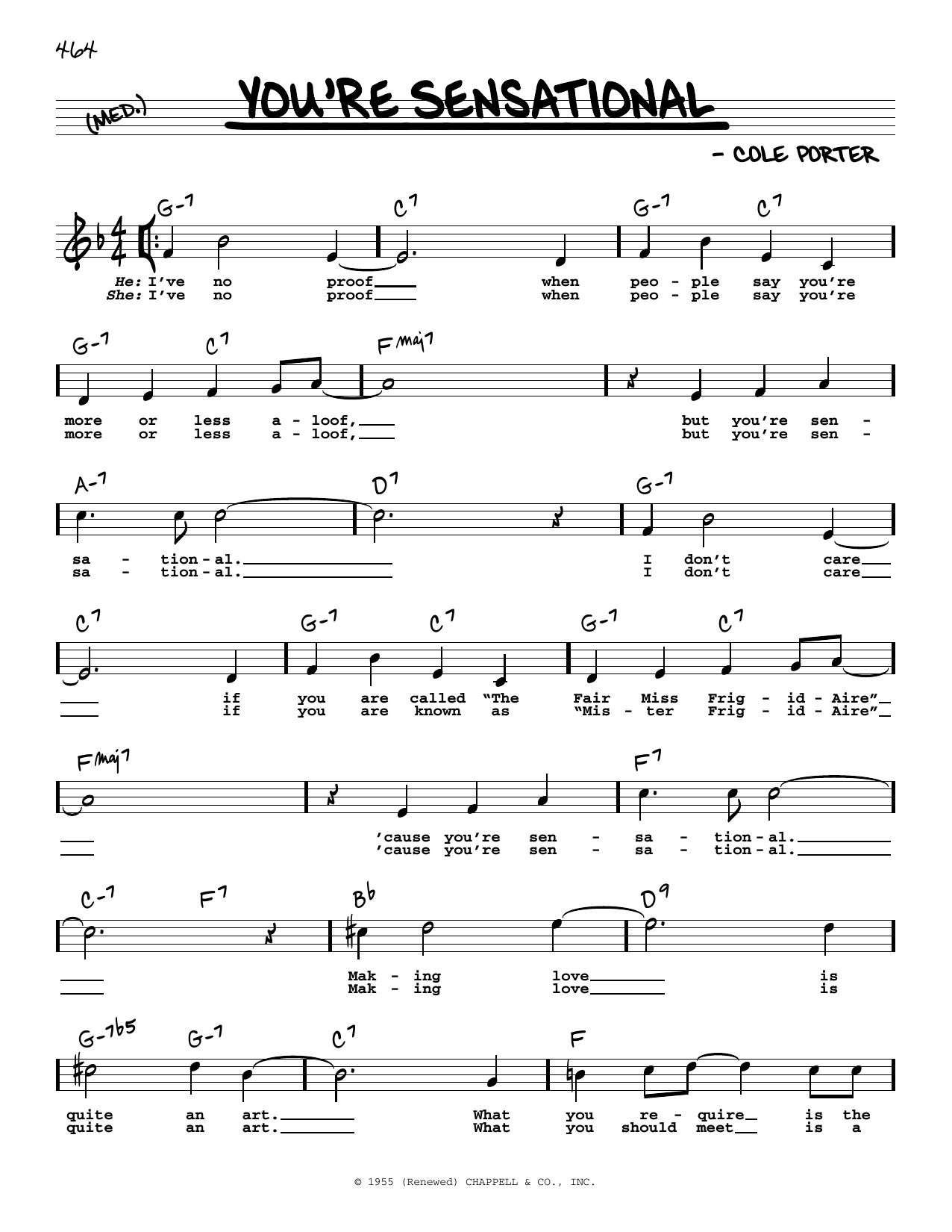 Cole Porter You're Sensational (High Voice) (from High Society) Sheet Music