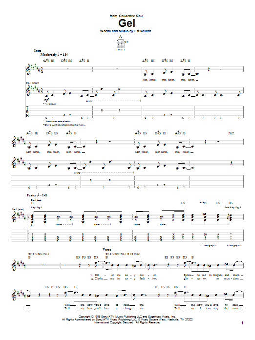 Collective Soul Gel Sheet Music